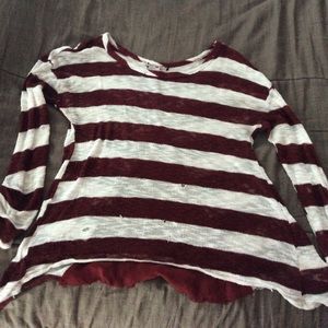 💋Cute Maroon and White See-through top💋